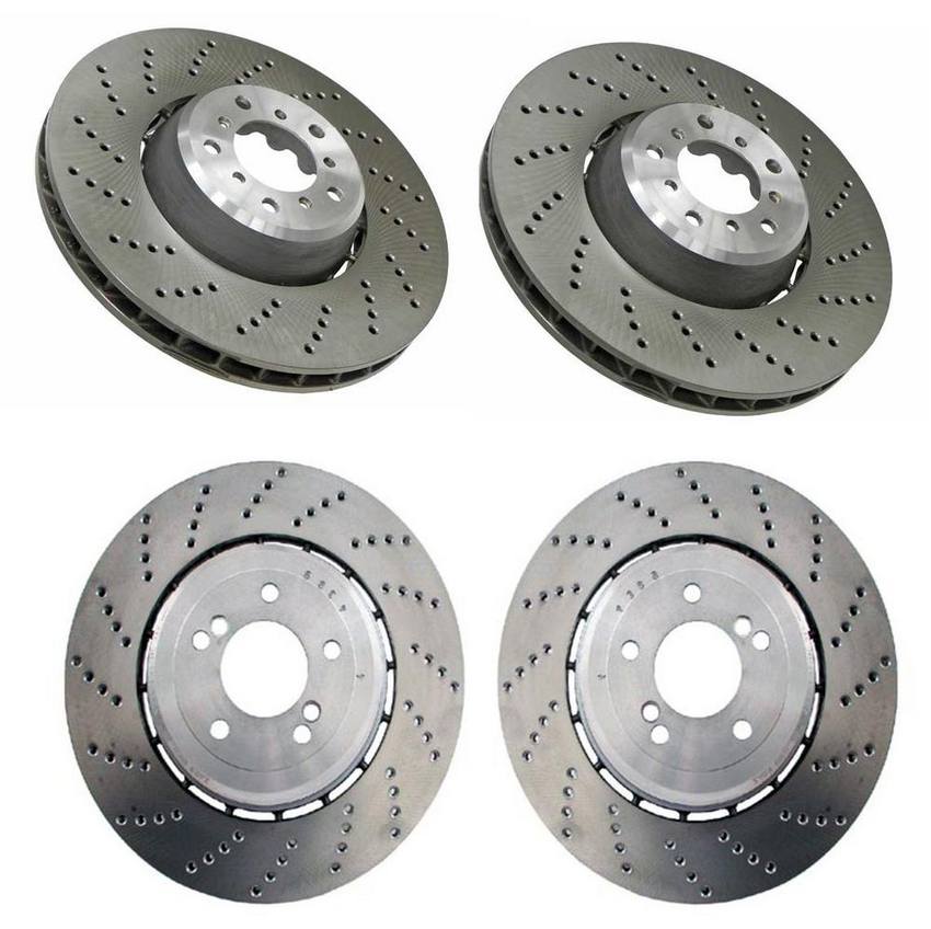 BMW Disc Brake Rotor Kit Front and Rear 374mm/370mm Genuine BMW